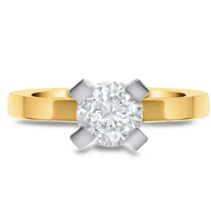 Solitaire | Gold Rings*Alex Soldier Princess Sand Texture Engagement Ring
