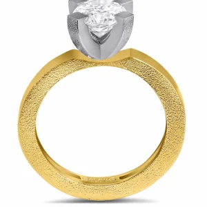 Solitaire | Gold Rings*Alex Soldier Princess Sand Texture Engagement Ring