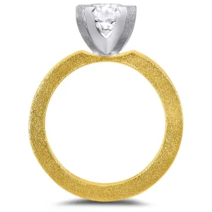 Solitaire | Gold Rings*Alex Soldier Princess Sand Texture Engagement Ring