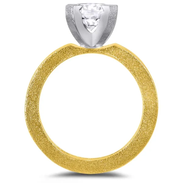 Solitaire | Gold Rings*Alex Soldier Princess Sand Texture Engagement Ring