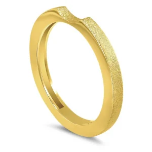 Modern & Elegant | Solid Gold Or Platinum Bands*Alex Soldier Princess Stackable Wedding Band With Sand Texture