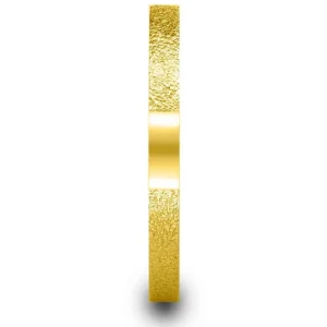 Modern & Elegant | Solid Gold Or Platinum Bands*Alex Soldier Princess Stackable Wedding Band With Sand Texture