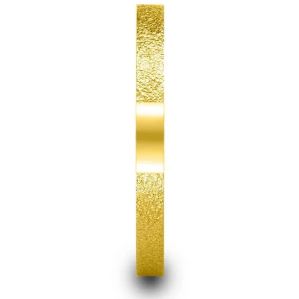 Modern & Elegant | Solid Gold Or Platinum Bands*Alex Soldier Princess Stackable Wedding Band With Sand Texture