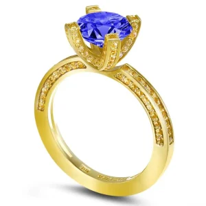 Color Gemstone Rings | Gold Rings*Alex Soldier Princess Tanzanite Garnert Gold Engagement Ring