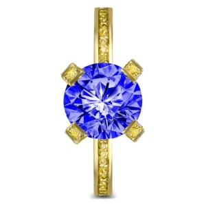 Color Gemstone Rings | Gold Rings*Alex Soldier Princess Tanzanite Garnert Gold Engagement Ring