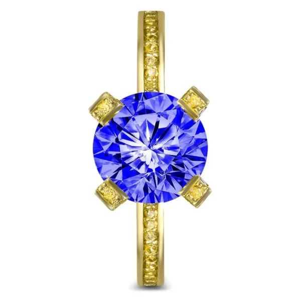 Color Gemstone Rings | Gold Rings*Alex Soldier Princess Tanzanite Garnert Gold Engagement Ring