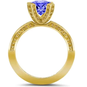 Color Gemstone Rings | Gold Rings*Alex Soldier Princess Tanzanite Garnert Gold Engagement Ring