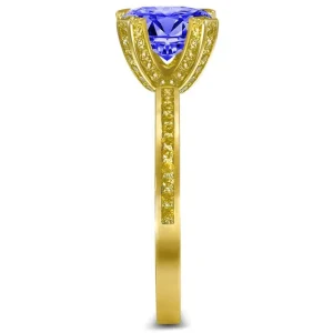 Color Gemstone Rings | Gold Rings*Alex Soldier Princess Tanzanite Garnert Gold Engagement Ring