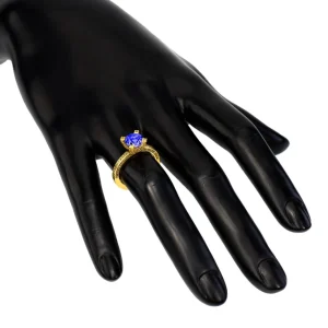 Color Gemstone Rings | Gold Rings*Alex Soldier Princess Tanzanite Garnert Gold Engagement Ring