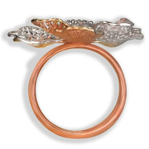 Diamond Jewelry*Alex Soldier Rose Gold Coronaria Ring with Champagne Diamond
