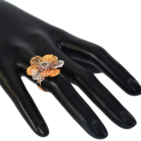 Diamond Jewelry*Alex Soldier Rose Gold Coronaria Ring with Champagne Diamond