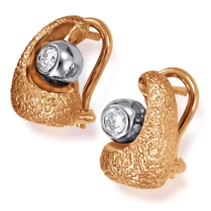 Diamond Jewelry | Diamond Earrings*Alex Soldier Rose Gold Modern Art Earrings with Diamonds