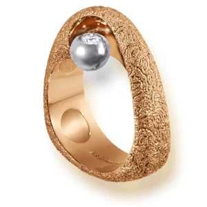 Diamond Jewelry | Designer Rings*Alex Soldier Rose Gold Modern Art Ring with Diamond