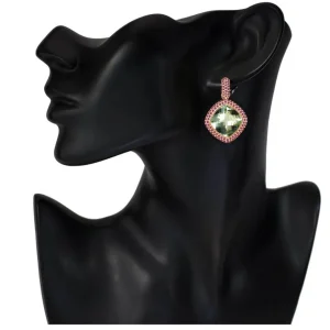Amethyst Jewelry | Stud Earrings*Alex Soldier Rose Gold Royal Earrings with Green Amethyst & Garnet