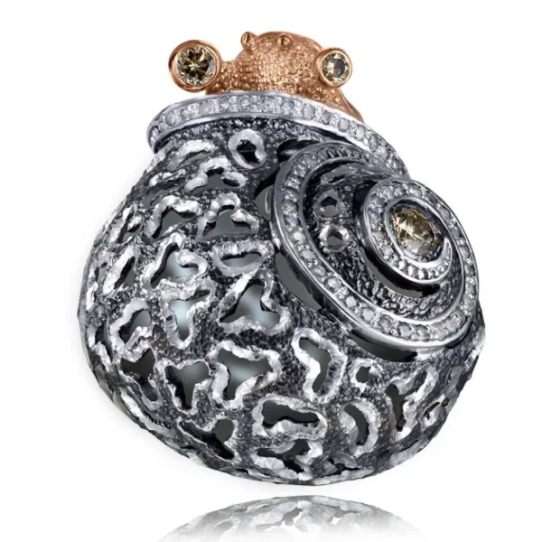 Diamond Jewelry | Designer Rings*Alex Soldier Silver & Gold Codi The Snail Ring with Diamonds