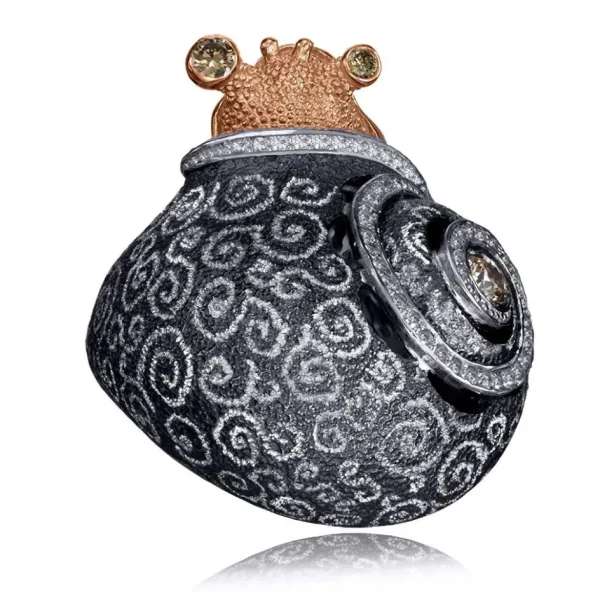 Designer Rings | Silver Rings*Alex Soldier Silver & Gold Codi The Snail Swirl Ring with Diamonds