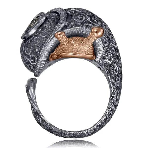 Designer Rings | Silver Rings*Alex Soldier Silver & Gold Codi The Snail Swirl Ring with Diamonds