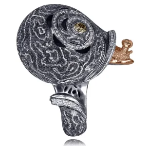 Designer Rings | Silver Rings*Alex Soldier Silver & Gold Codi The Snail Cora Ring with Diamonds
