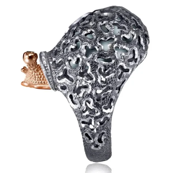 Diamond Jewelry | Designer Rings*Alex Soldier Silver & Gold Codi The Snail Ring with Diamonds