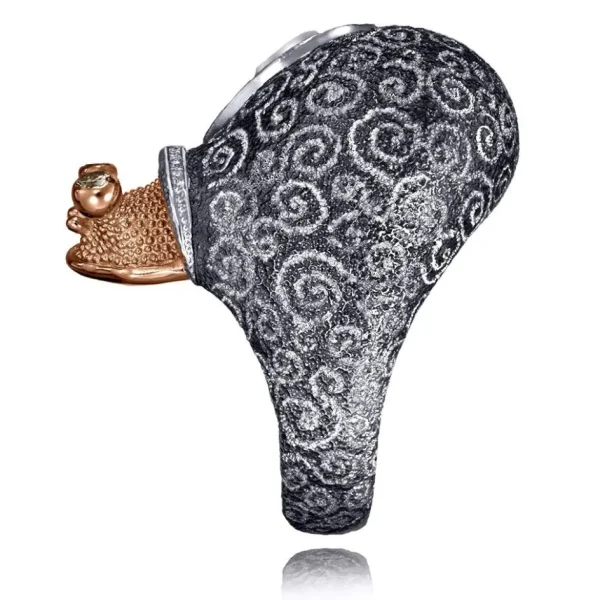 Designer Rings | Silver Rings*Alex Soldier Silver & Gold Codi The Snail Swirl Ring with Diamonds
