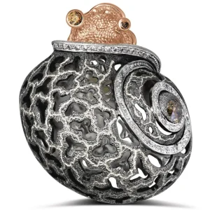 Diamond Jewelry | Designer Rings*Alex Soldier Silver & Gold Grand Codi The Snail Ring with Diamonds