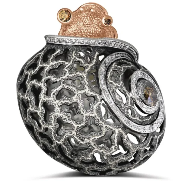 Diamond Jewelry | Designer Rings*Alex Soldier Silver & Gold Grand Codi The Snail Ring with Diamonds