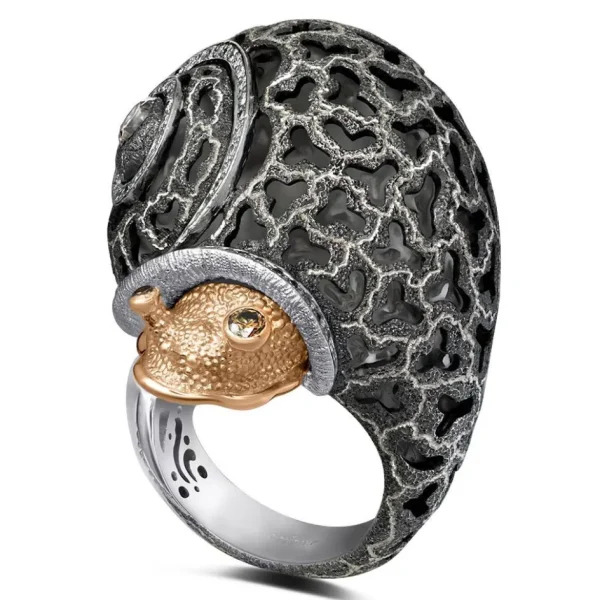 Diamond Jewelry | Designer Rings*Alex Soldier Silver & Gold Grand Codi The Snail Ring with Diamonds