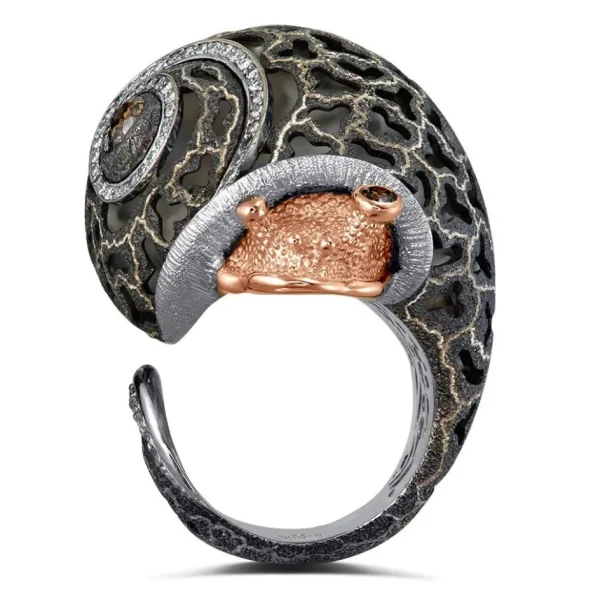 Diamond Jewelry | Designer Rings*Alex Soldier Silver & Gold Grand Codi The Snail Ring with Diamonds