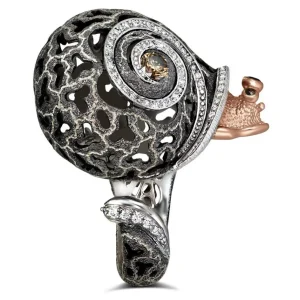 Diamond Jewelry | Designer Rings*Alex Soldier Silver & Gold Grand Codi The Snail Ring with Diamonds