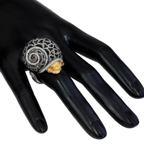 Diamond Jewelry | Designer Rings*Alex Soldier Silver & Gold Grand Codi The Snail Ring with Diamonds