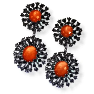 Drop Dangle Earrings*Alex Soldier Silver Astra Drop Earrings with Red Agate & Spinel