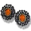 Stud Earrings*Alex Soldier Silver Astra Earrings with Fire Opal, Garnet & Spinel
