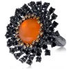 Designer Rings | Silver Rings*Alex Soldier Silver Astra Ring with Fire Opal, Garnet & Spinel