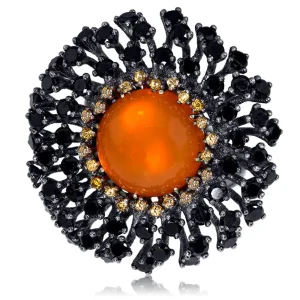 Designer Rings | Silver Rings*Alex Soldier Silver Astra Ring with Fire Opal, Garnet & Spinel