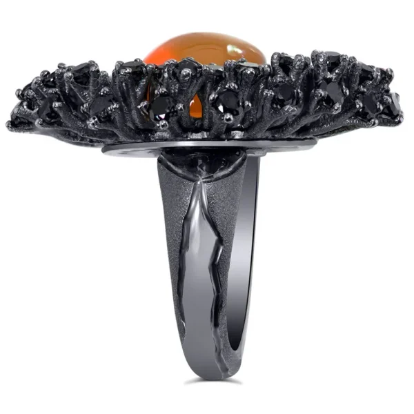 Designer Rings | Silver Rings*Alex Soldier Silver Astra Ring with Fire Opal, Garnet & Spinel