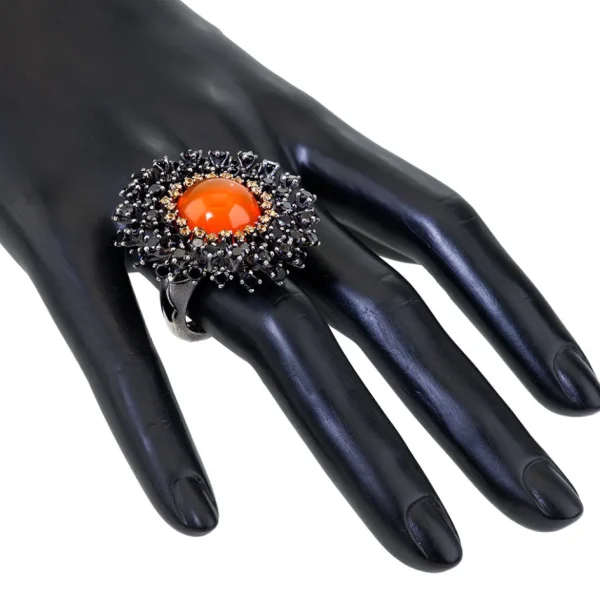 Designer Rings | Silver Rings*Alex Soldier Silver Astra Ring with Fire Opal, Garnet & Spinel