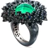 Designer Rings | Silver Rings*Alex Soldier Silver Astra Ring with Green Agate Quartz & Spinel