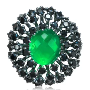 Designer Rings | Silver Rings*Alex Soldier Silver Astra Ring with Green Agate Quartz & Spinel
