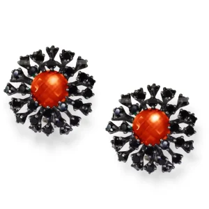 Stud Earrings*Alex Soldier Silver Astra Stud Earrings with Red Agate & Spinel