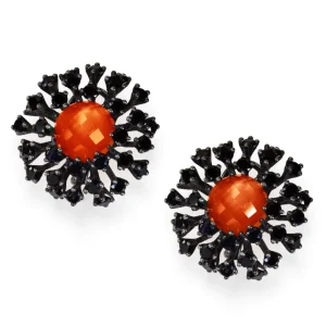 Stud Earrings*Alex Soldier Silver Astra Stud Earrings with Red Agate & Spinel