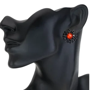 Stud Earrings*Alex Soldier Silver Astra Stud Earrings with Red Agate & Spinel
