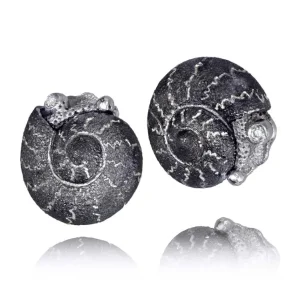Stud Earrings | Diamond Earrings*Alex Soldier Silver Baby Snail Earrings with Silvermist Diamonds