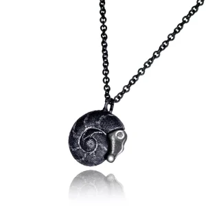 Pendants*Alex Soldier Silver Baby Snail Pendant with Diamonds On Chain