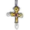 For Men | Pendants*Alex Soldier Silver Byzantine Cross Pendant with Gemstones