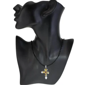 For Men | Pendants*Alex Soldier Silver Byzantine Cross Pendant with Gemstones