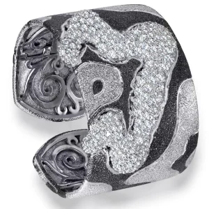 Cuff Bracelets*Alex Soldier Silver Cora Pattern Cuff Bracelet with White Topaz