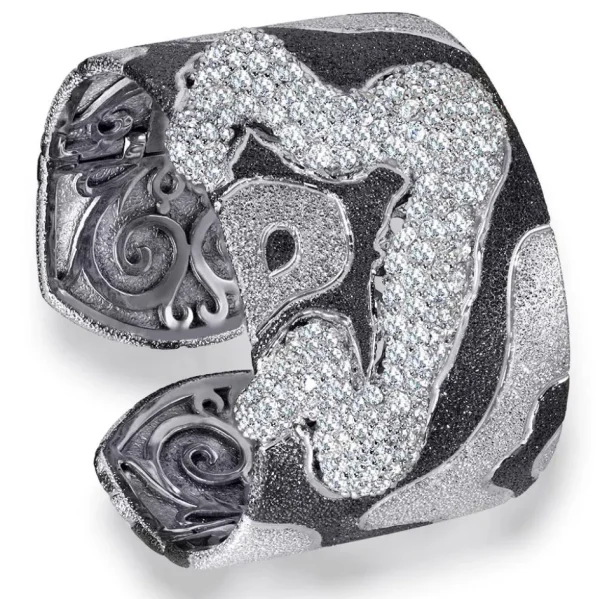 Cuff Bracelets*Alex Soldier Silver Cora Pattern Cuff Bracelet with White Topaz