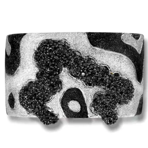Cuff Bracelets*Alex Soldier Silver Cora Pattern Cuff Bracelet with Black Spinel