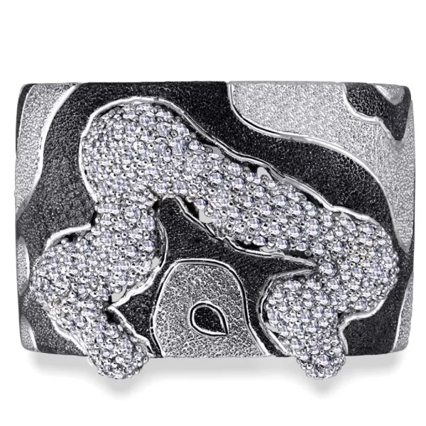 Cuff Bracelets*Alex Soldier Silver Cora Pattern Cuff Bracelet with White Topaz