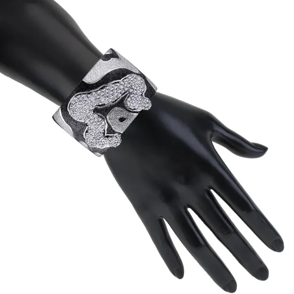 Cuff Bracelets*Alex Soldier Silver Cora Pattern Cuff Bracelet with White Topaz